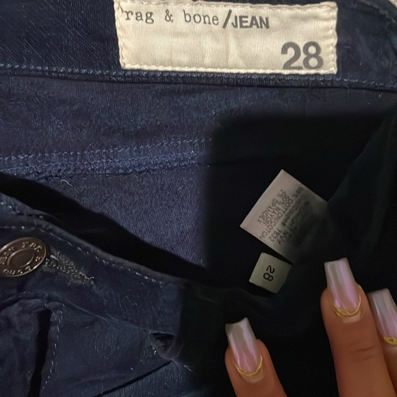 Rag & Bone Velvet Navy Blue Jean Legging - Picture 7 of 9